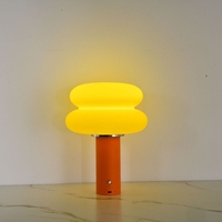 Lampe de table sans fil 3W à intensité variable en forme de hamburger, design mignon, pour la maison, le salon, veilleuse LED avec prise USB