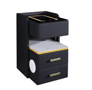 Mesita de Noche Multifuncional para el Dormitorio, Equipada con Carga Inalámbrica y Luz LED Inteligente de Tres Colores Ajustable - Product Image 1