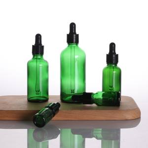 Bouteilles en verre de support d'huile cosmétique vert de haute qualité 5ml-100ml pour crème et sérum de soin de la peau - Product Image 4