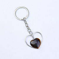 Porte-clés en pierre naturelle en gros : Quartz rose, Améthyste, Cornaline, Agate, avec alliage métallique