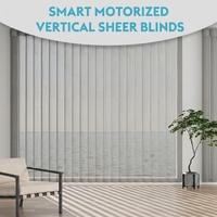 Store vertical électrique intelligent pour porte coulissante, contrôle par application Zigbee, fonctionnement programmé, lumière douce, rideau transparent
