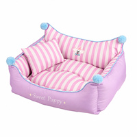 Canapé-lit carré lavable pour animaux de compagnie avec oreiller et coins à pompons, en velours peau de pêche antidérapant pour petits chiens et chats