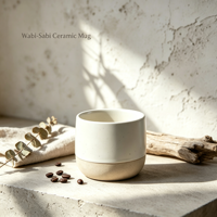 Tasses à café personnalisées en céramique beige mat sans anse, 100 ml, 180 ml, 220 ml, pour cadeaux, vente en gros