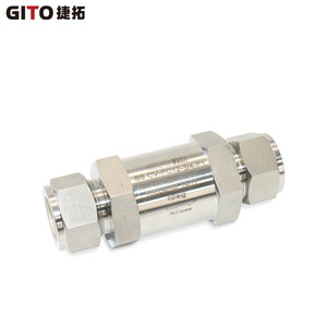 Válvula de Retención de Gas 3/4 con Doble Férula, Alta Presión, Manual y Neumática, Construcción de Acero Inoxidable para Medios Oleosos - Product Image 3
