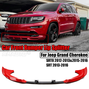3 Piezas para Jeep Grand Cherokee SRT 2013-2016 y SRT8 2012-2013 2015-2016, Divisor de Parachoques Delantero, Estilo Fibra de Carbono, Negro Rojo - Product Image 1
