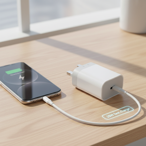 อะแดปเตอร์แปลงไฟ GaN แบบ USB-<span class=keywords><strong>C</strong></span> แท้ รองรับ PD <span class=keywords><strong>ชาร์จ</strong></span>เร็ว สำหรับ <span class=keywords><strong>Apple</strong></span> iPhone 12 13 14 15 16 17 กำลังไฟ 20 วัตต์ <span class=keywords><strong>หัว</strong></span>ปลั๊กแบบ UK ชนิด <span class=keywords><strong>Type</strong></span>-<span class=keywords><strong>C</strong></span> 20 วัตต์ <span class=keywords><strong>หัว</strong></span><span class=keywords><strong>ชาร์จ</strong></span>แบบพับได้ - Product Image 1