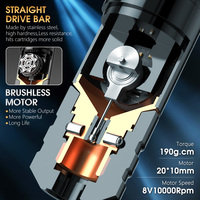 Mesin Tato Pen Nirkabel Profesional Ambition Ninja Nova 3.5mm/4mm Stroke Brushless Motor Direct Drive untuk Seniman Seni Tubuh