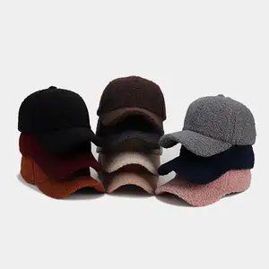 2023 New Coming Wholesale Blank Plain Solid Color Sherpa Cap Lamb Furry Baseball Hat Promotional Use Available 15 Stylish Colors