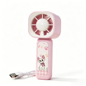 <span class=keywords><strong>Mini</strong></span> Ventilador Cuadrado de Doble Uso con Gancho para Colgar, Ventilador de Mano y de Escritorio, Diseño Fresco y Lindo para Regalo de Niñas, Venta al por Mayor - Product Image 2