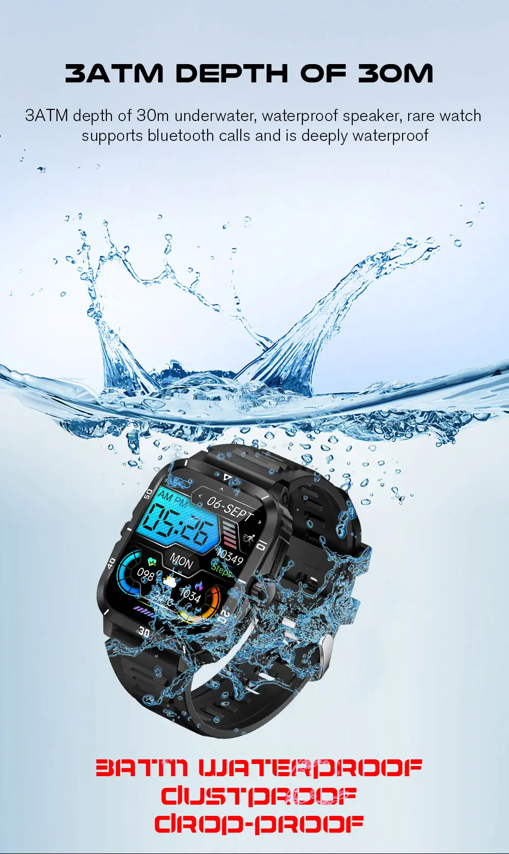 Ngoài Trời 3ATM Reloj Smartwatch Thể Thao Tập Thể Dục Tracker Mới Nhất Bt Gọi Điện Thoại Trái Tim Thực Tỷ Lệ Oxy Máu Màn Hình Android Thông Minh Đồng Hồ