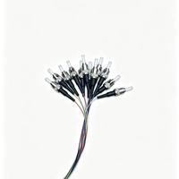 Kit de pigtail optique 10G OM3 multimode 12 fibres, coloré, 50/125µm, en bouquet, avec connecteurs LC SC ST FC sélectionnables, pour ODF