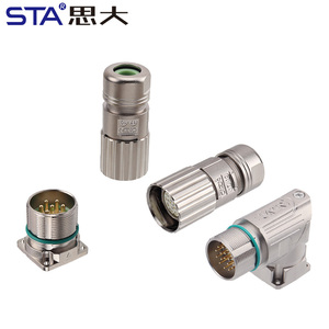 Konektor M23 M623 6 7 9 12 17 Pin Sinyal Industri Daya Motor Servo <span class=keywords><strong>Encoder</strong></span> Lurus/Sudut Konektor Jantan Betina Soket Persegi - Product Image 1