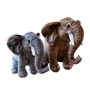 Simulation transfrontalière bébé éléphant en peluche doublure en maille pour le soulagement du Stress Zoo Souvenir en gros - Product Image 1