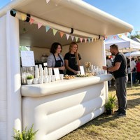 Stand publicitaire gonflable portable, stand alimentaire gonflable pliable pour l'extérieur, tente de vendeur gonflable pour festival, événement, fête