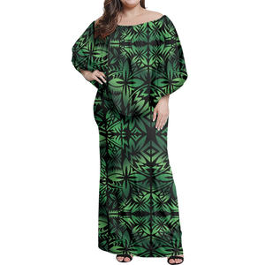 Robe asymétrique pour <span class=keywords><strong>femme</strong></span>, vêtement Maxi, grande taille, asymétrique épaule dénudée, imprimé de <span class=keywords><strong>tatouage</strong></span> Tribal, style polynéen, vente en gros, 2020 - Product Image 5