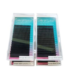 Marque privée vente en gros pour cheveux synthétiques extensions de cils plein volume faites à la main 0.03-0.25 ventilateurs de volume 0.15mm velours noir - Product Image 4