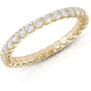 SGARIT Bague d'éternité tendance personnalisée en diamant de laboratoire, or 14 carats, taille brillant, couleur IGI F, clarté VS1-VS2, pour femme, bague de mariage - Product Image 1