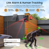 Caméra de sécurité solaire IP sans fil extérieure AI 12MP avec zoom optique 50X, vision nocturne, carte mémoire, 6W, 4G/Wifi