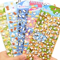 Autocollants 3D en forme de pingouin et de panda pour enfants - Écologiques, durables, imperméables, en PVC souple pour albums photo