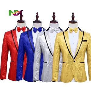 Erkek Takım Elbise Ceket Düğün Sahne Şarkıcı Kostümü (Papyon Dahil) Payet Tek Düğmeli Elbise Blazer 2022 Yeni Gece Kulübü Balo - Product Image 1