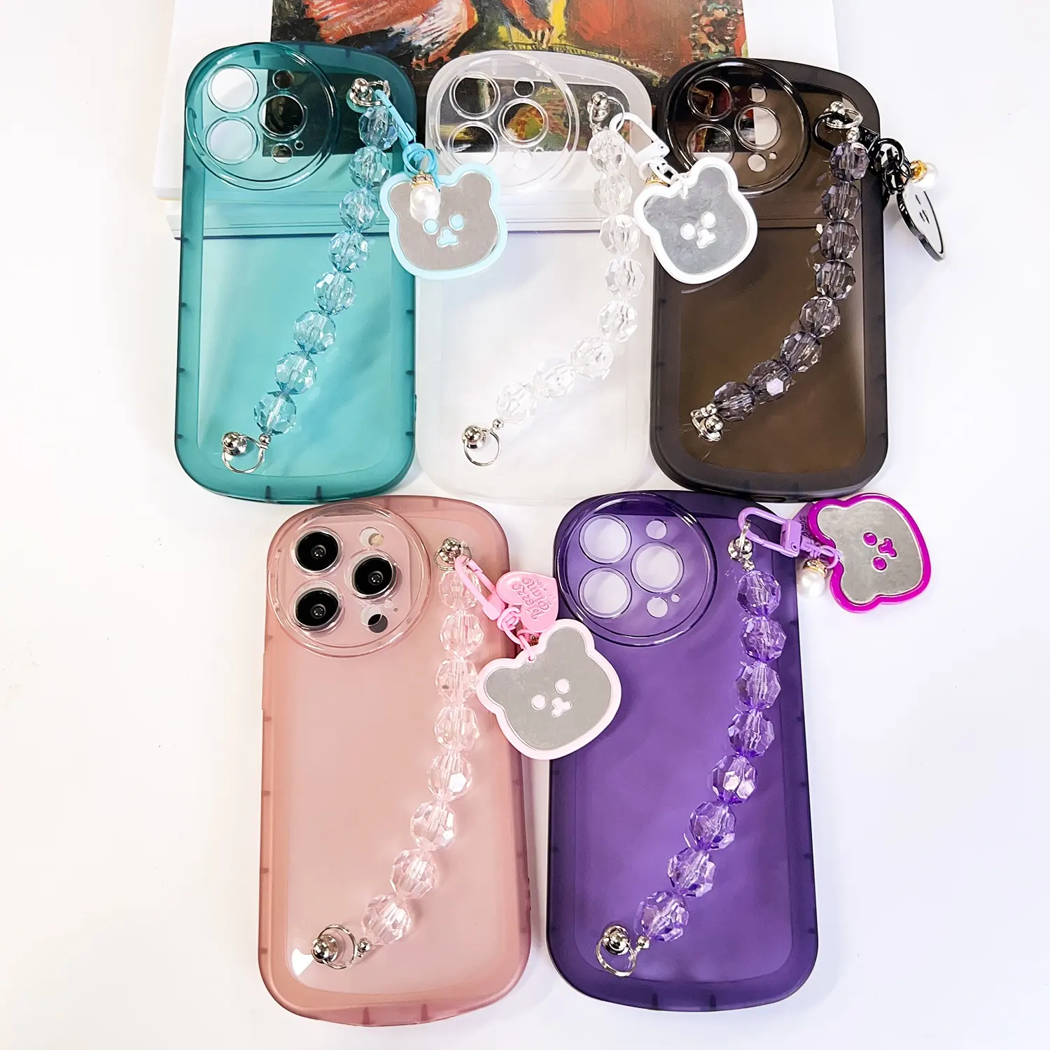 Cute Phone Case For iphone 13 Pro Max With crystal chain and love cat tag Cell Phone Cover For iPhone 14 Machinable phone case