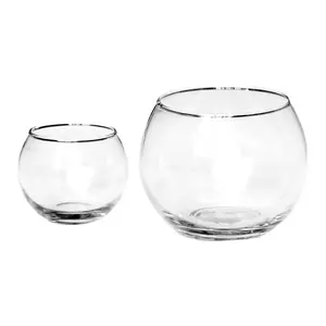 Vaso de vidro para aquário, vaso de flores de vidro de 10cm para aquário, vaso de plantas baratos e redondo