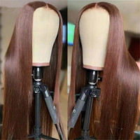 Nouvelle tendance de perruques de cheveux vietnamiens bon marché sans colle 13x6 Hd perruque à lacet frontal printemps boucles rebondies vente en gros perruques de cheveux bruns pour les femmes