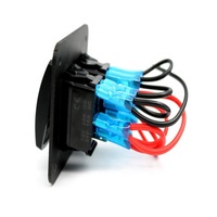 2 Gang Panel sakelar Rocker 5Pin Dual LED On-Off pre-wired dengan stiker DIY