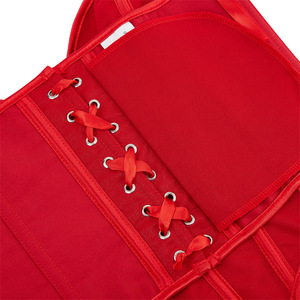 Corsetto gotico Vintage in tinta unita 2024nuovo corsetto con motivo opaco Plus Size a tazza aperta con lacci Bustier disossato corsetto sottoseno - Product Image 6