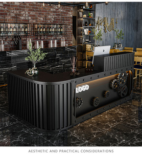 Moderno Night Club Muebles Mesa Escritorio Servicio Mostrador Checkout Cajero Diseño frontal Hogar Vino Restaurante Bar Mostrador Diseño - Product Image 3