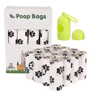 Özel Logo baskılı köpek mısır nişastası çevre dostu biyobozunur Compostable Poop atık torbaları Pet köpek kaka torbası Compostable - Product Image 4