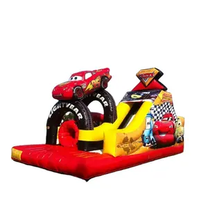 Bounce inflável para crianças, venda quente de inflável, forma de carro, deslizante, casa, castelo, saltar, crianças, inflável, com escorregador