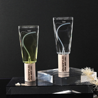 Flacon de parfum vide rechargeable en verre de 10 ml, forme unique, avec pompe pulvérisatrice, bouchon en bois, conteneur de parfum cosmétique portable pour voyage