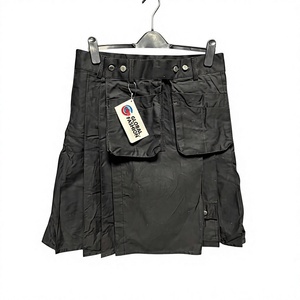 2026 Global Fashion Men's Black <b>Utility</b> <b>Kilt</b> With Multi Pockets Regular Fit Polyester Material - Product Image 1