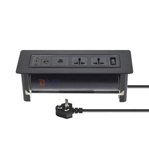 Presa da tavolo multimediale 2 prese di corrente per tavolo da conferenza prese di corrente con <span class=keywords><strong>Design</strong></span> ribaltabile da scrivania rotante - Product Image 4