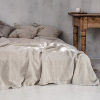 Parure de lit en lin chanvre délavés, pierre Pure, style européen, lin naturel français, 100%