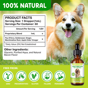 Worafy <span class=keywords><strong>Gocce</strong></span> Liquide 100% Naturali da 60ml per Infezioni da Lieviti nei Cani, Riduzione Infiammatoria e Sollievo dal Prurito - Product Image 2