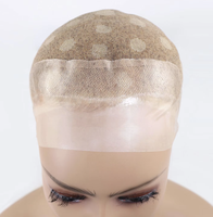 Perruque médicale en cheveux humains Remy chinois alignés, qualité silicone antidérapant, entièrement nouée à la main, sans colle, pour la perte de cheveux due au cancer et à l'alopécie
