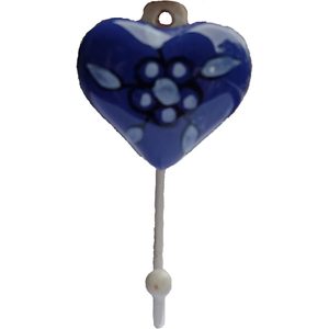 PARIJAT HANDICRAFT Beautifully Hand Painted Ceramic Wall Hook Hanger Multi-Color Heart Shape for Key Holder <b>Bath</b> Wall <b>Storage</b> - Product Image 4