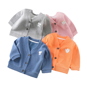 <span class=keywords><strong>Pull</strong></span> en tricot à manches longues pour bébé nouveau-né, garçon ou fille, col en V, 100% coton, motif de dessin animé, respirant, haut décontracté, automne - Product Image 1