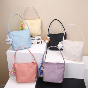Sac seau pour femme, taille moyenne, doux, décontracté, pour tous les jours, avec poche ouverte, doublure en polyester - Product Image 3
