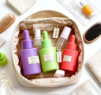 Flacon compte-gouttes en verre de 30 ml, couleur macaron, pour huile, crème de soin ou parfum, avec emballage de luxe vide, finition mate et étanchéité.