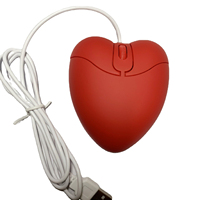 Mouse Komputer Berkabel 2026 Usb Optik Lucu Merah Bentuk Hati Super Tipis 3d untuk Teman Perempuan Anak-anak untuk Laptop PC Tablet