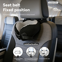 Luxus-Reisekissen-Set Atmungsaktiver Plüsch-Kissenbezug Weiches Ergonomisches Nackenstützkissen aus Memory-Schaum mit 3D-Augenmaske