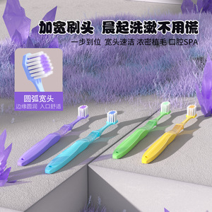 Wisdom 12 Pack Adult <b>Toothbrush</b> Soft Bristles Wide <b>Head</b> Monthly Colorful Set - Product Image 3