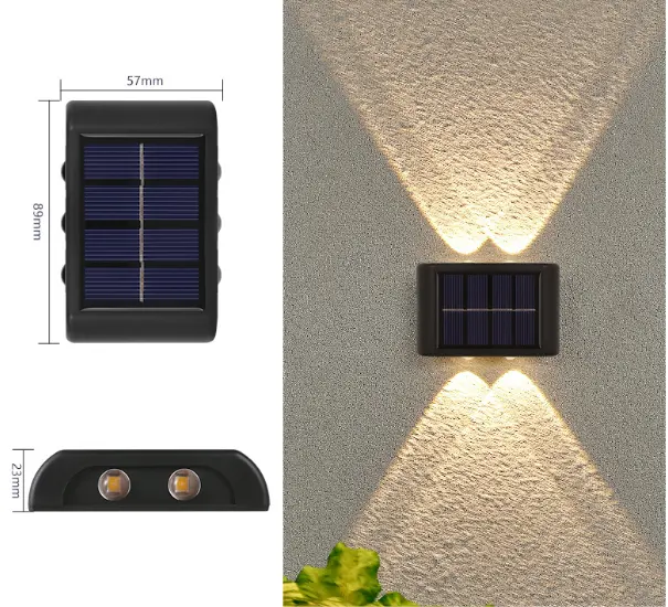 Hot Sale Wall-mounted Up And Down Wall Lamp Waterproof Garden Porch Sconce Lighting SolarOutdoor Wall Lights