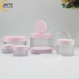 Eco Friendly Free Sample Pink Plastic Cosmetic Cream Jars PETG Lip Scrub Containers 1oz 2oz 4oz 8oz