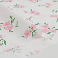 Kain Brokat Katun 100% Tahan Gesekan, Tebal, Lebar 63 inci, Motif Bunga, Kain untuk Rok DIY