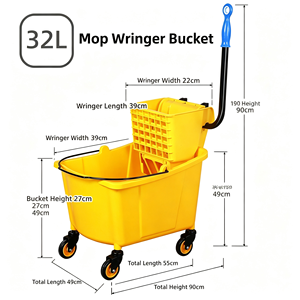 Commercial Heavy‑Duty Janitor <b>Trolley</b> Multi‑Function Housekeeping <b>Cart</b> with Detachable Buckets Waste Rack Storage Shelf Quiet - Product Image 3