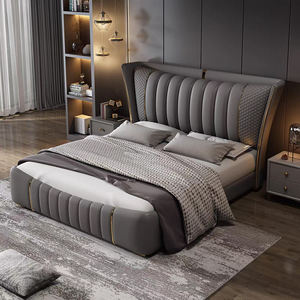 Lit de rangement en boîte de style moderne et artistique haut de gamme, 1,8 m, style italien luxueux, lit en cuir pour chambre à coucher, lit <span class=keywords><strong>king</strong></span>-<span class=keywords><strong>size</strong></span> ou queen-<span class=keywords><strong>size</strong></span> - Product Image 2